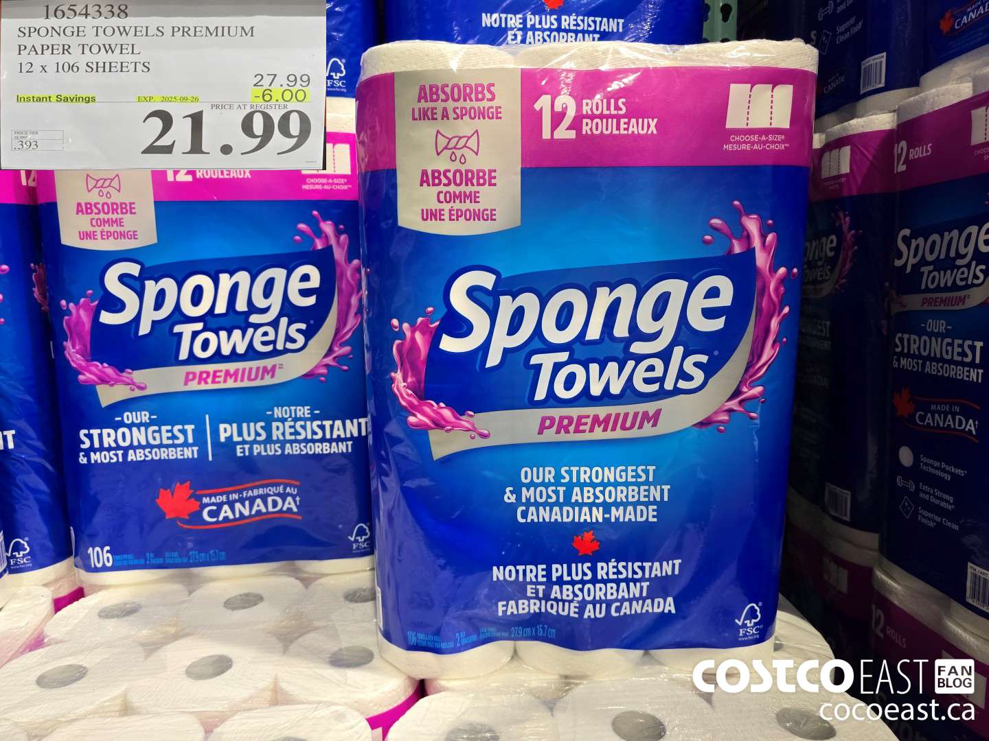 1654338 SPONGE TOWELS PREMIUM PAPER TOWEL 12 x 106 SHEETS ($6.00 INSTANT SAVINGS EXPIRES ON 2025-09-26) $21.99
