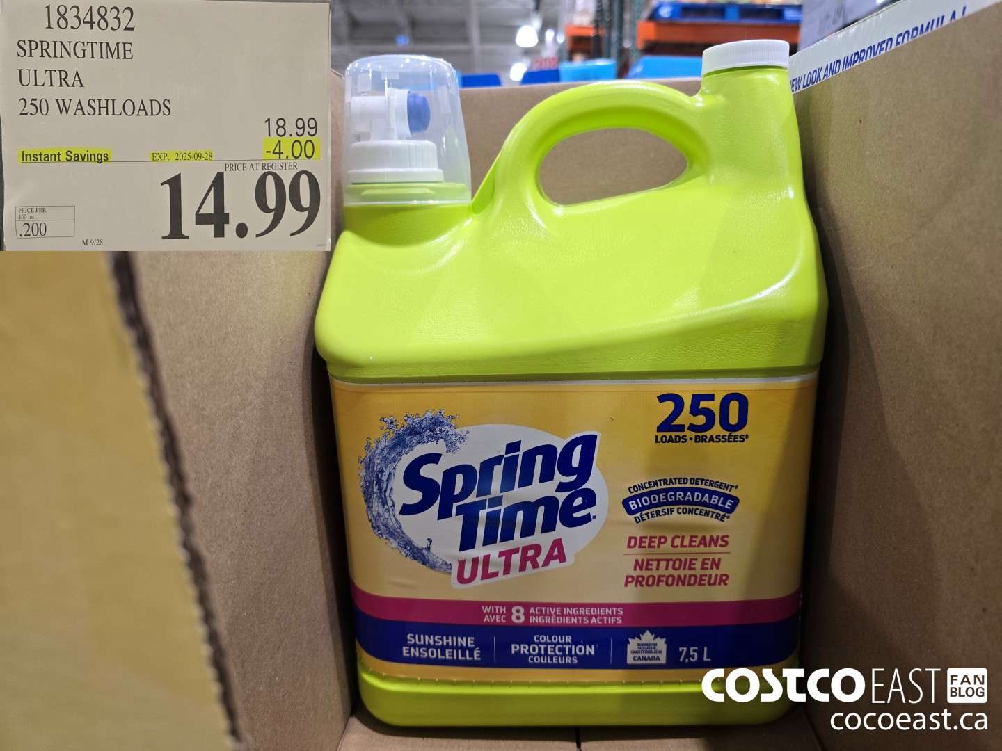 1834832 SPRING TIME ULTRA 250 WASHLOADS ($4.00 INSTANT SAVINGS EXPIRES ON 2025-09-28) $14.99