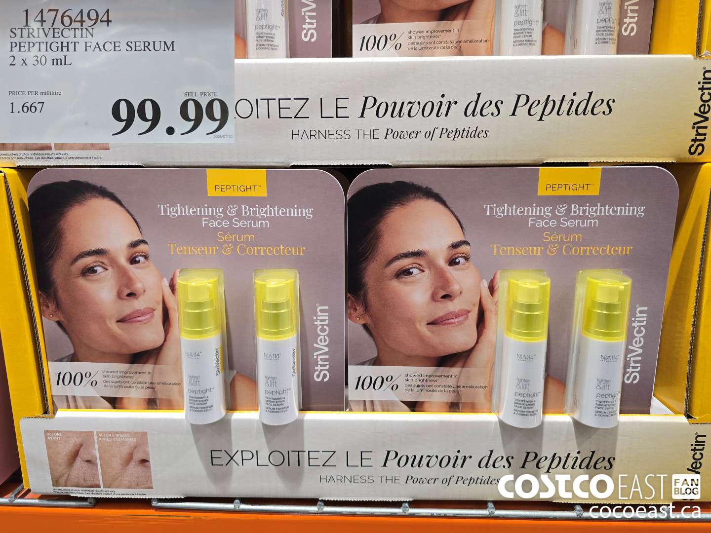 1476494 STRIVECTIN PEPTIGHT FACE SERUM 2 X 30 ML $99.99