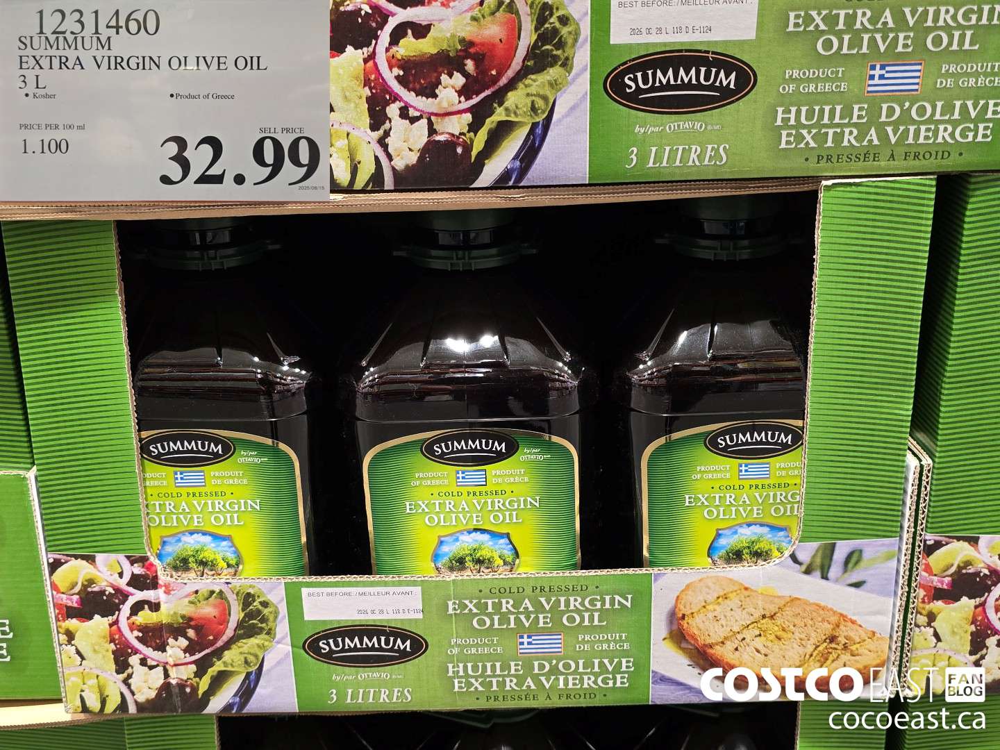 1231460 SUMMUM EXTRA VIRGIN OLIVE OIL 3 L $32.99