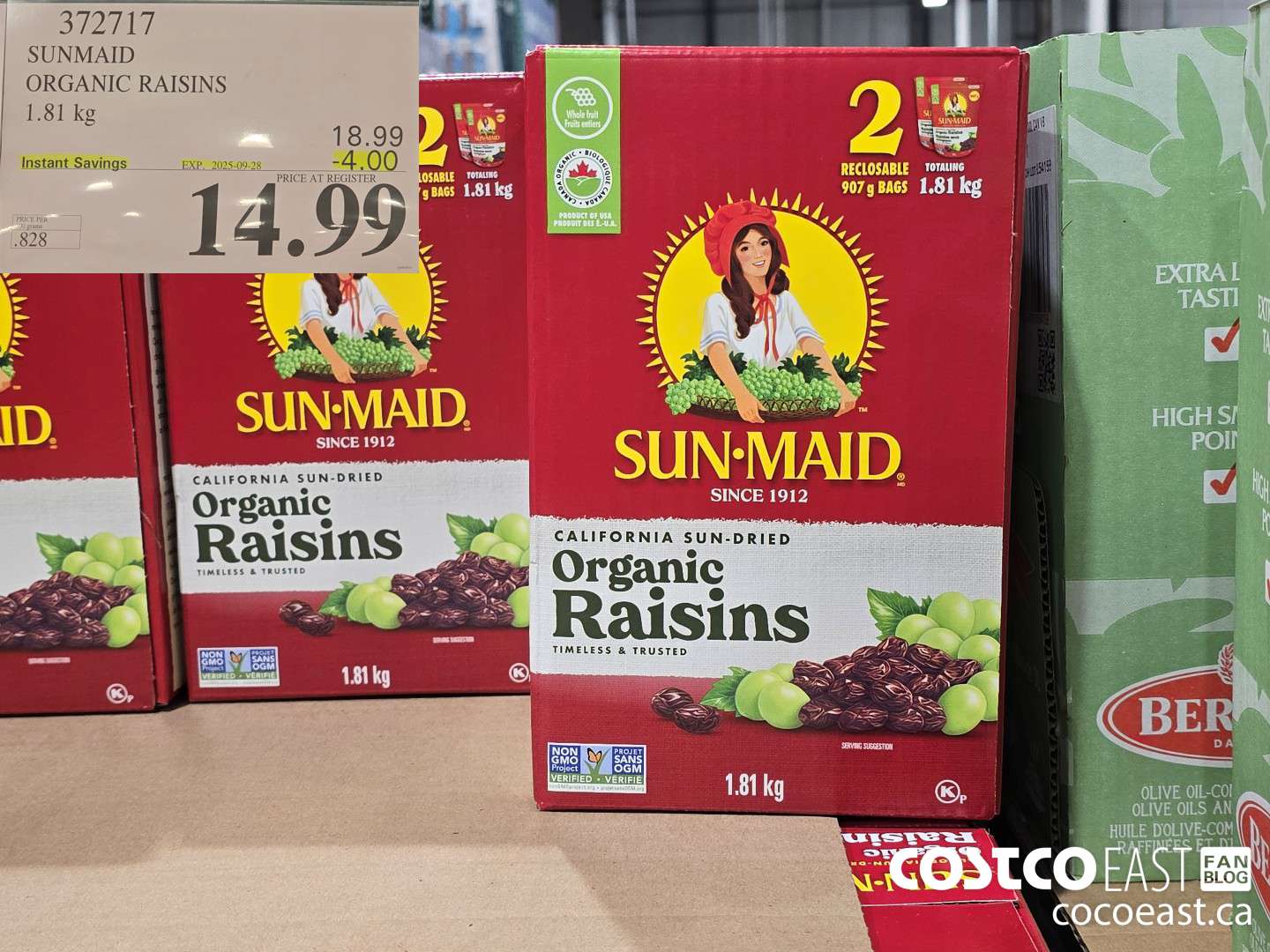 372717 SUNMAID ORGANIC RAISINS 1.81 G ($4.00 INSTANT SAVINGS EXPIRES ON 2025-09-28) $14.99