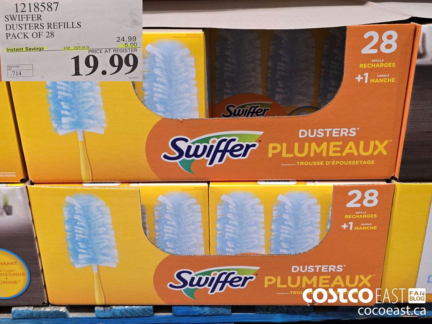 1218587 SWIFFER DUSTER REFILLS PACK OF 28 ($5.00 INSTANT SAVINGS EXPIRES ON 2025-10-26) $19.99