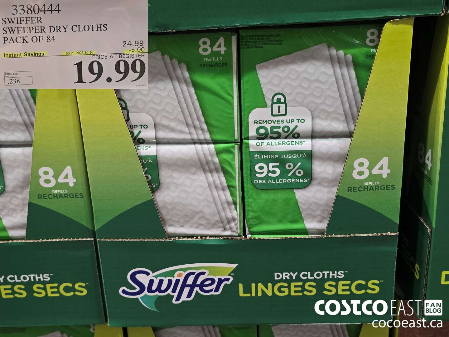 3380444 SWIFFER SWEEPER DRY CLOTHS PACK OF 84 ($5.00 INSTANT SAVINGS EXPIRES ON 2025-10-26) $19.99