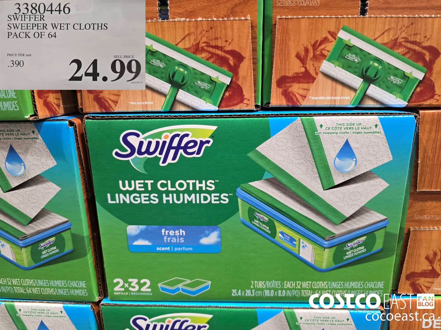 3380446 SWIFFER SWEEPER WET CLOTHS PACK OF 64 $24.99