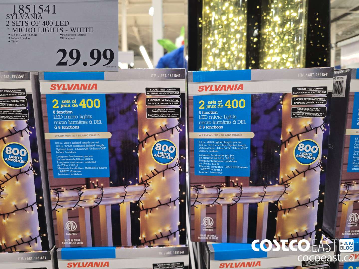 1851541 SYLVANIA 2 SETS OF 400 LED MICRO LIGHTS - WHITE $29.99