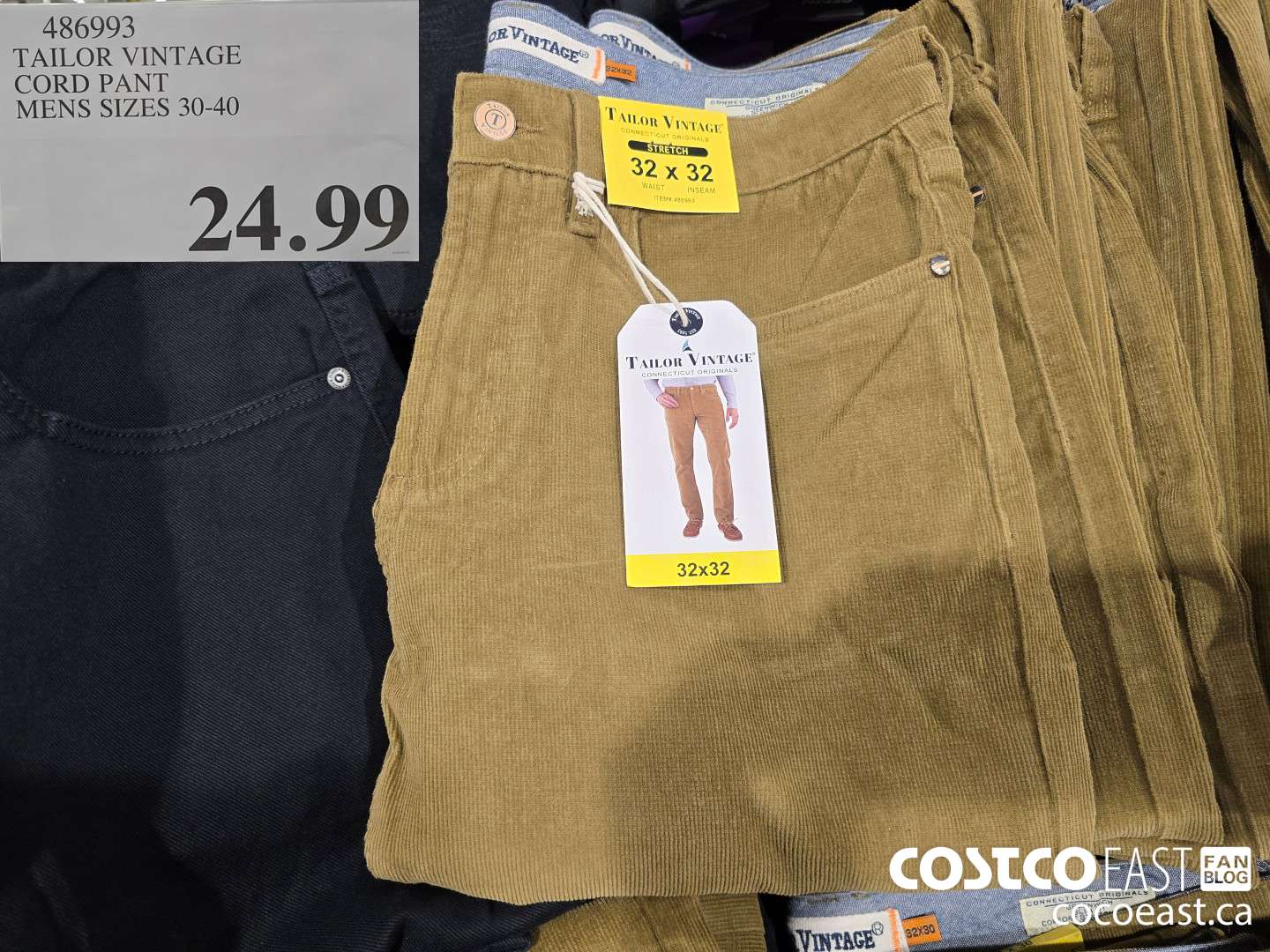 486993 TAILOR VINTAGE CORD PANT MENS SIZES 30-40 $24.99