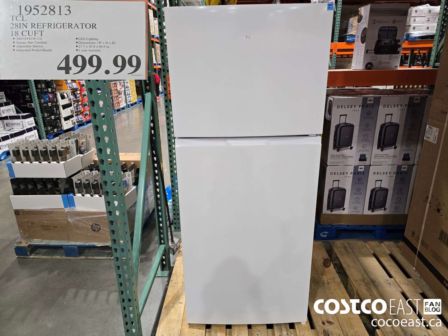 1952813 TCL 30IN REFRIGERATOR 18 CUFT $499.99
