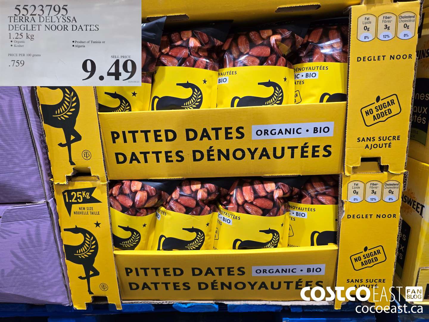 5523795 TERRA DELYSSA ORGANIC DATES 1.25 KG $9.49