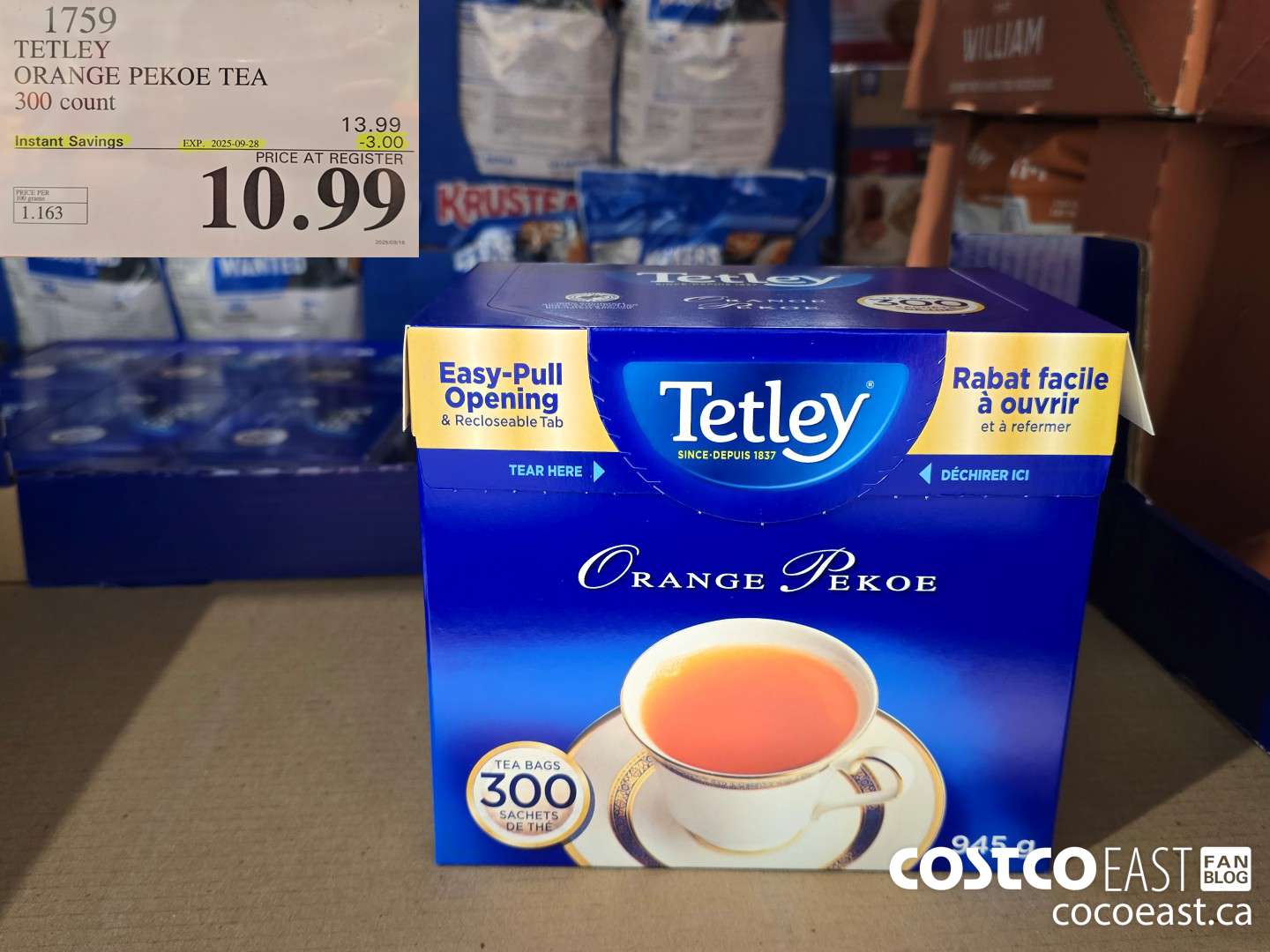 1759 TETLEY ORANGE PEKOE TEA 300 COUNT ($3.00 INSTANT SAVINGS EXPIRES ON 2025-09-28) $10.99