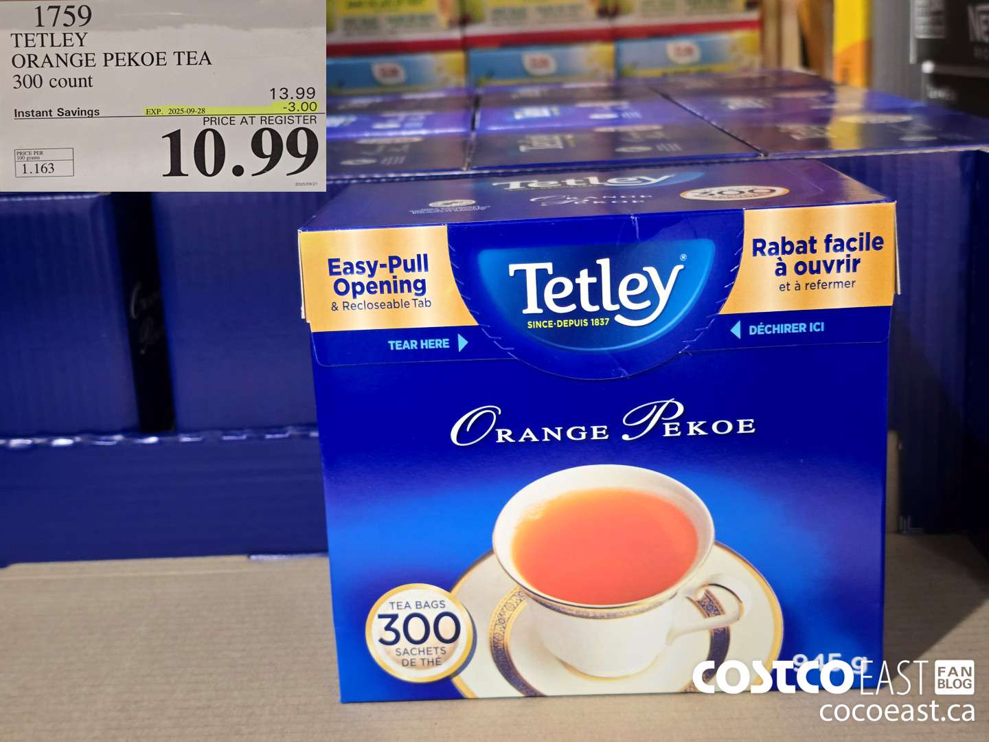 1759 TETLEY ORANGE PEKOE TEA 300 COUNT ($3.00 INSTANT SAVINGS EXPIRES ON 2025-09-28) $10.99