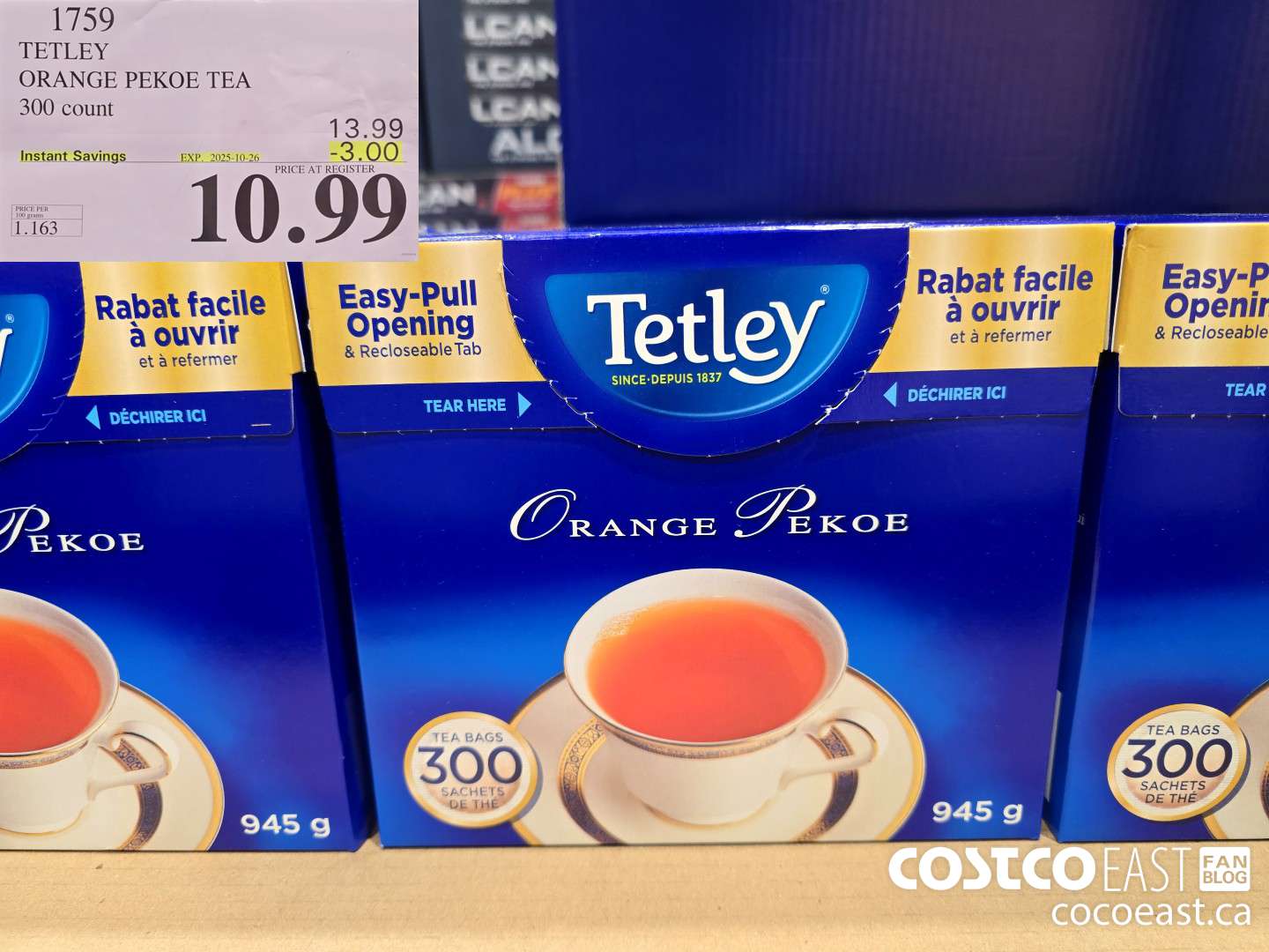 1759 TETLEY ORANGE PEKOE TEA 300 COUNT ($3.00 INSTANT SAVINGS EXPIRES ON 2025-10-26) $10.99