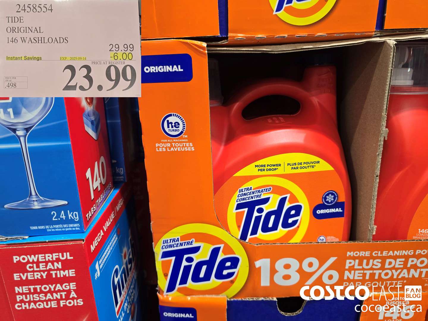 2458554 TIDE ORIGINAL 146 WASHLOADS ($6.00 INSTANT SAVINGS EXPIRES ON 2025-09-14) $23.99