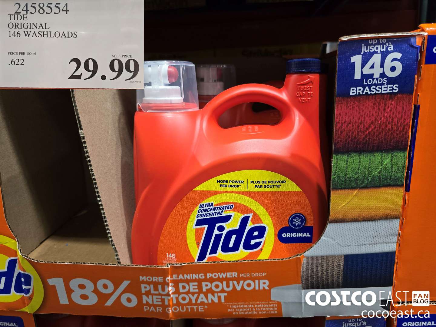 2458554 TIDE ORIGINAL 146 WASHLOADS $29.99