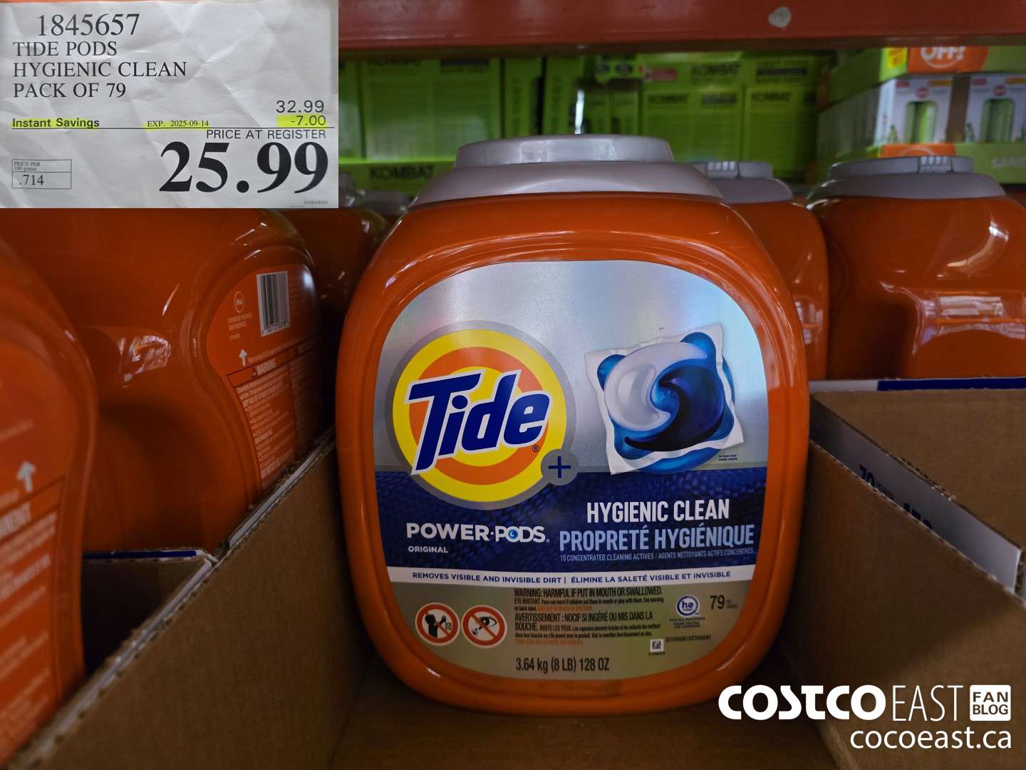 1845657 TIDE PODS HYGIENIC CLEAN PACK OF 79 ($7.00 INSTANT SAVINGS EXPIRES ON 2025-09-14) $25.99