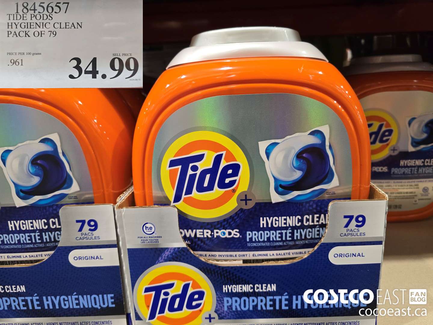 1845657 TIDE PODS HYGIENIC CLEAN PACK OF 79 $34.99