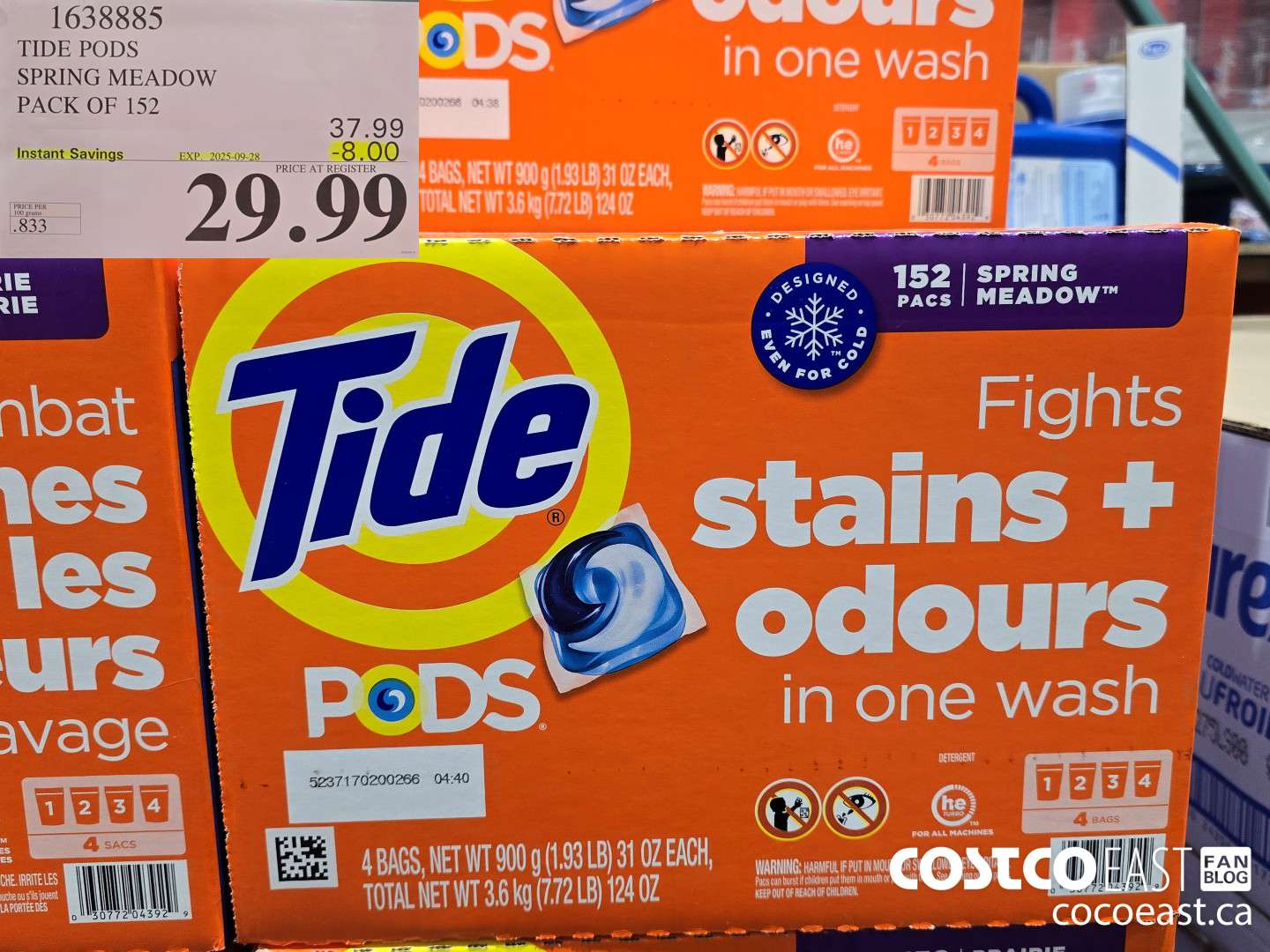 1638885 TIDE PODS SPRING MEADOW PACK OF 152 ($8.00 INSTANT SAVINGS EXPIRES ON 2025-09-28) $29.99