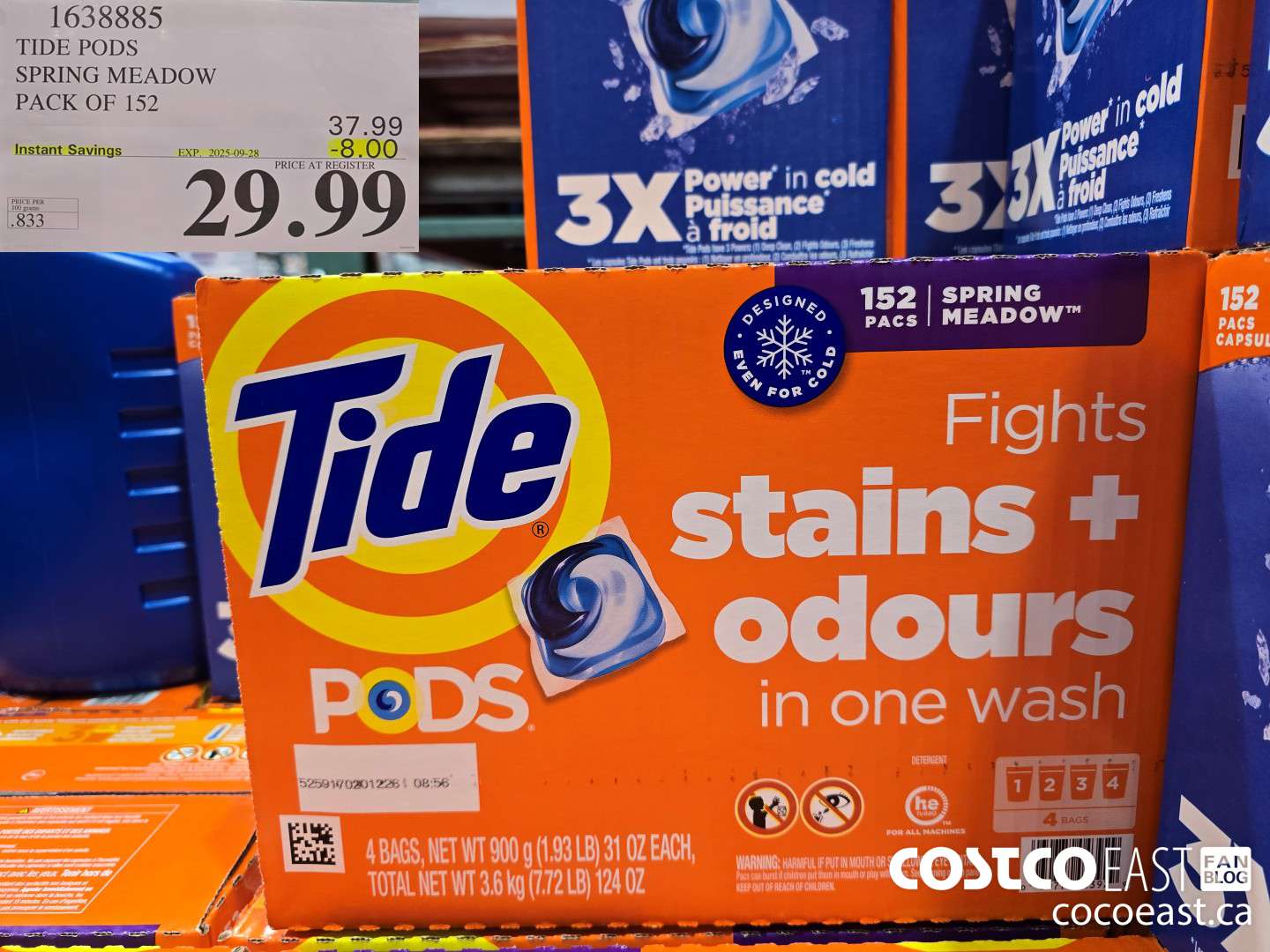 1638885 TIDE PODS SPRING MEADOW PACK OF 152 ($8.00 INSTANT SAVINGS EXPIRES ON 2025-09-28) $29.99