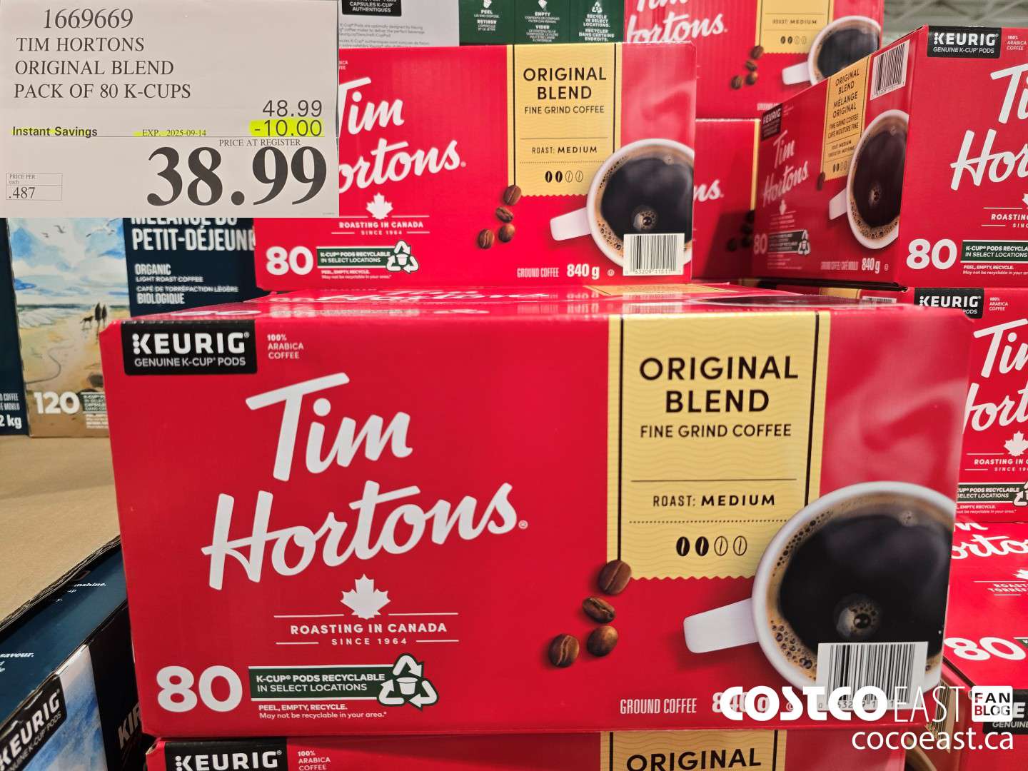 1669669 TIM HORTONS ORIGINAL BLEND PACK OF 80 K-CUPS ($10.00 INSTANT SAVINGS EXPIRES ON 2025-09-14) $38.99