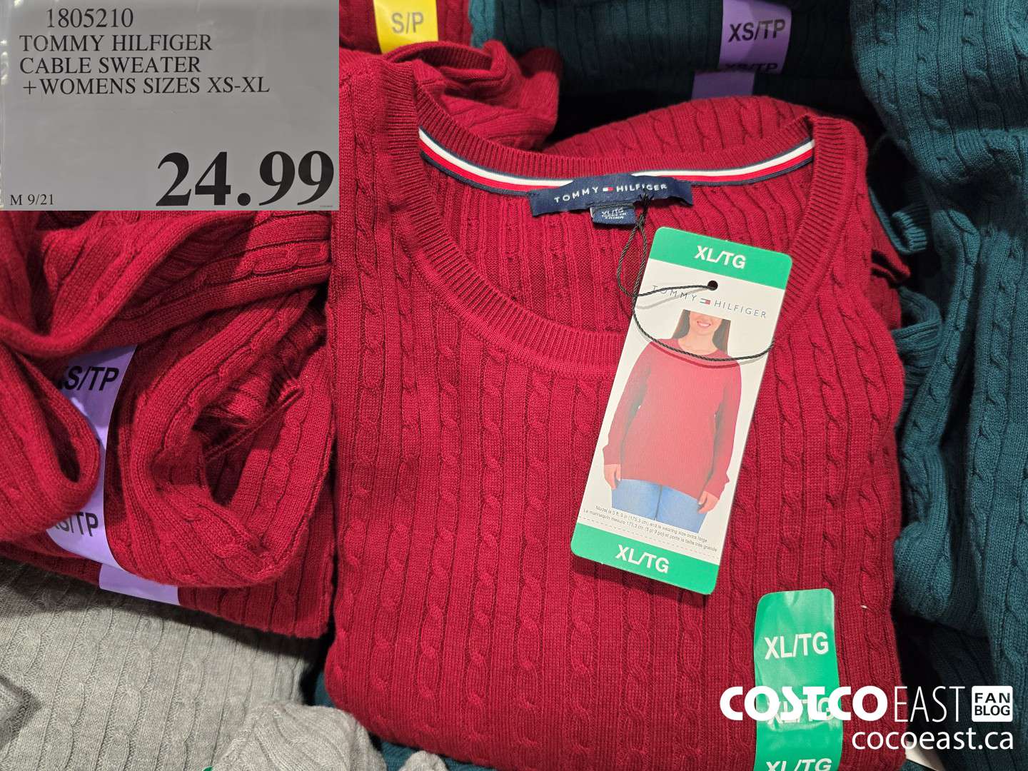 1805210 TOMMY HILFIGER CABLE SWEATER +WOMENS SIZES XS-XL $24.99