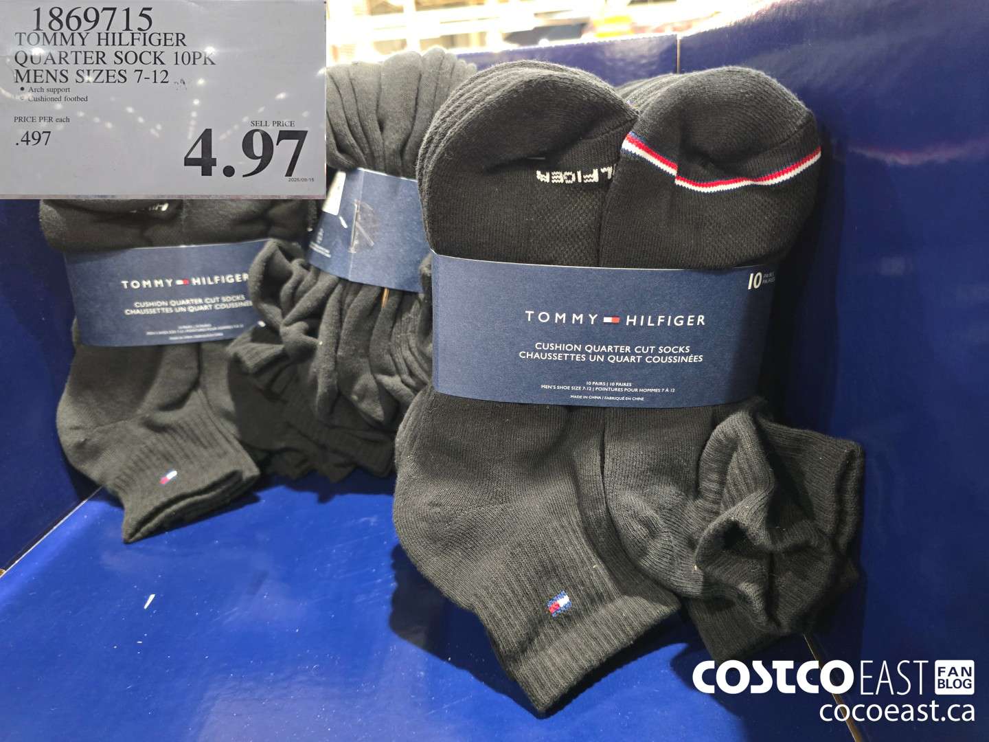 1869715 TOMMY HILFIGER QUARTER SOCK 10PK MENS SIZES 7-12 $4.97