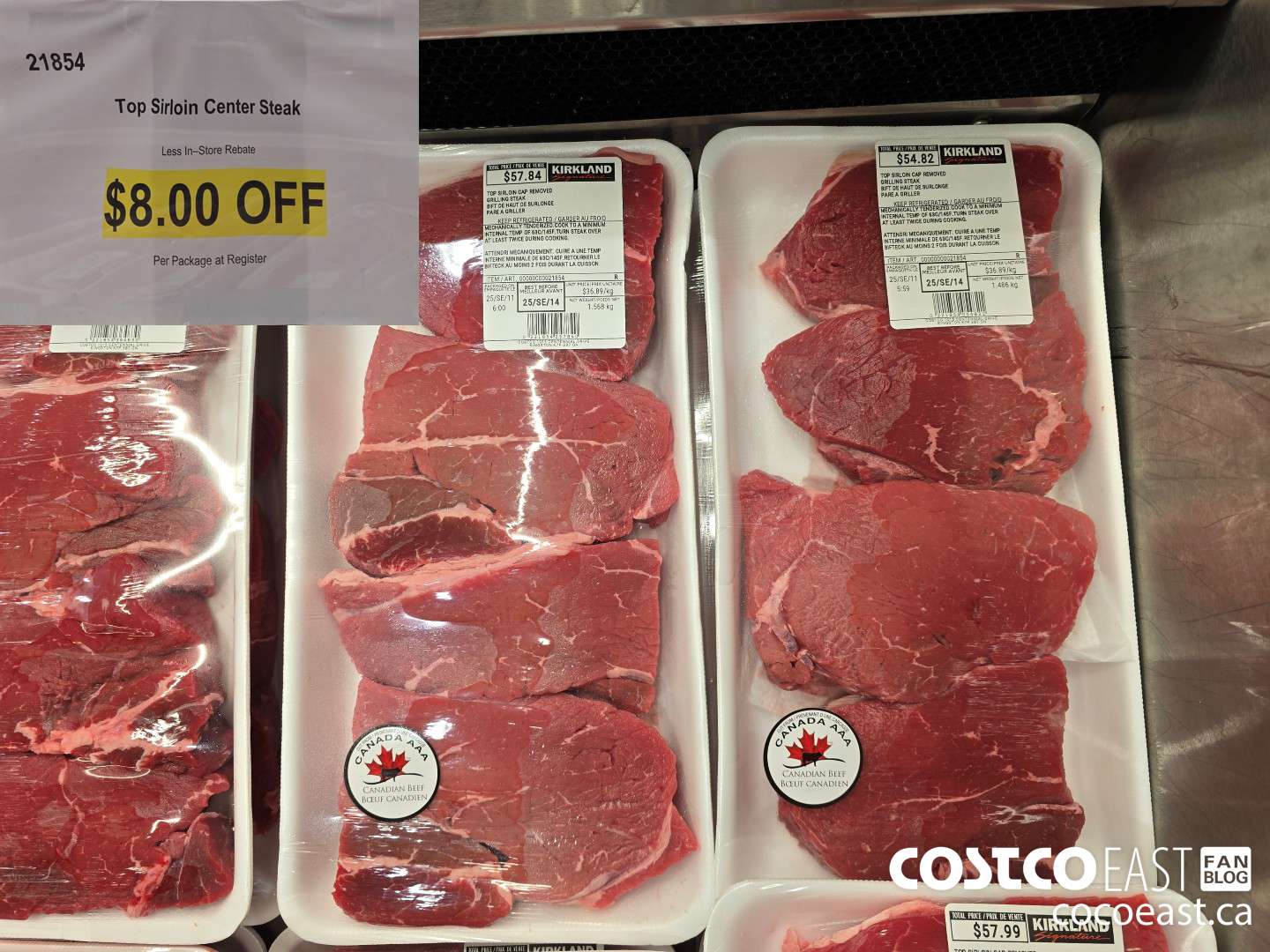 21854 TOP SIRLOIN CENTER STEAK ($8.00 INSTANT SAVINGS)