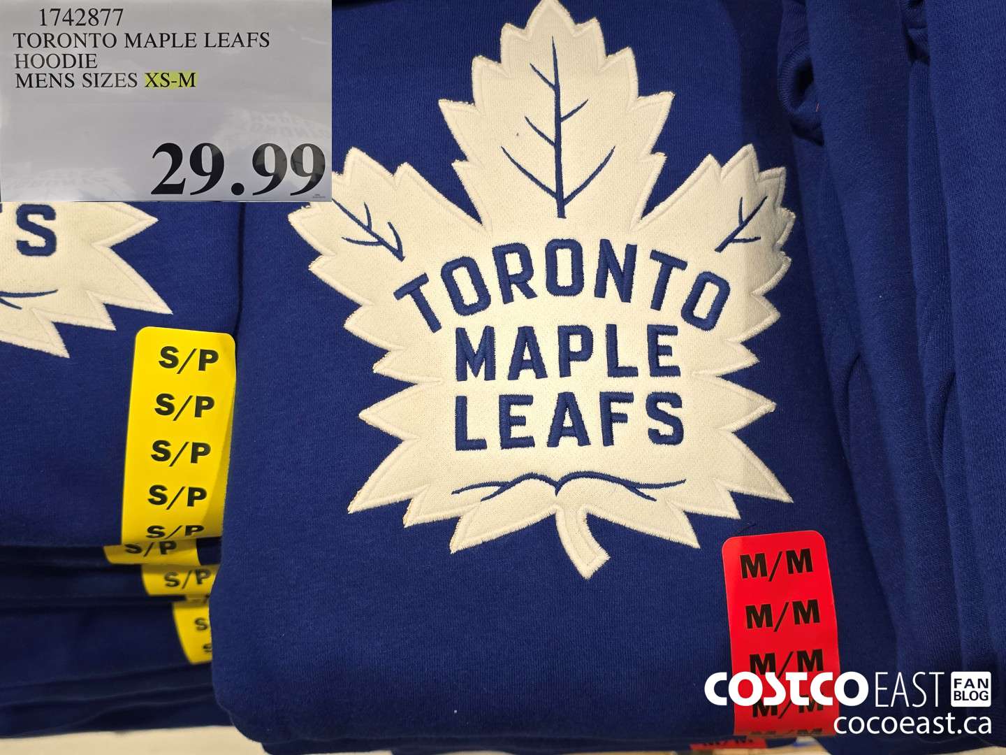 1742877 TORONTO MAPLE LEAFS HOODIE MENS SIZES XS-M $29.99
