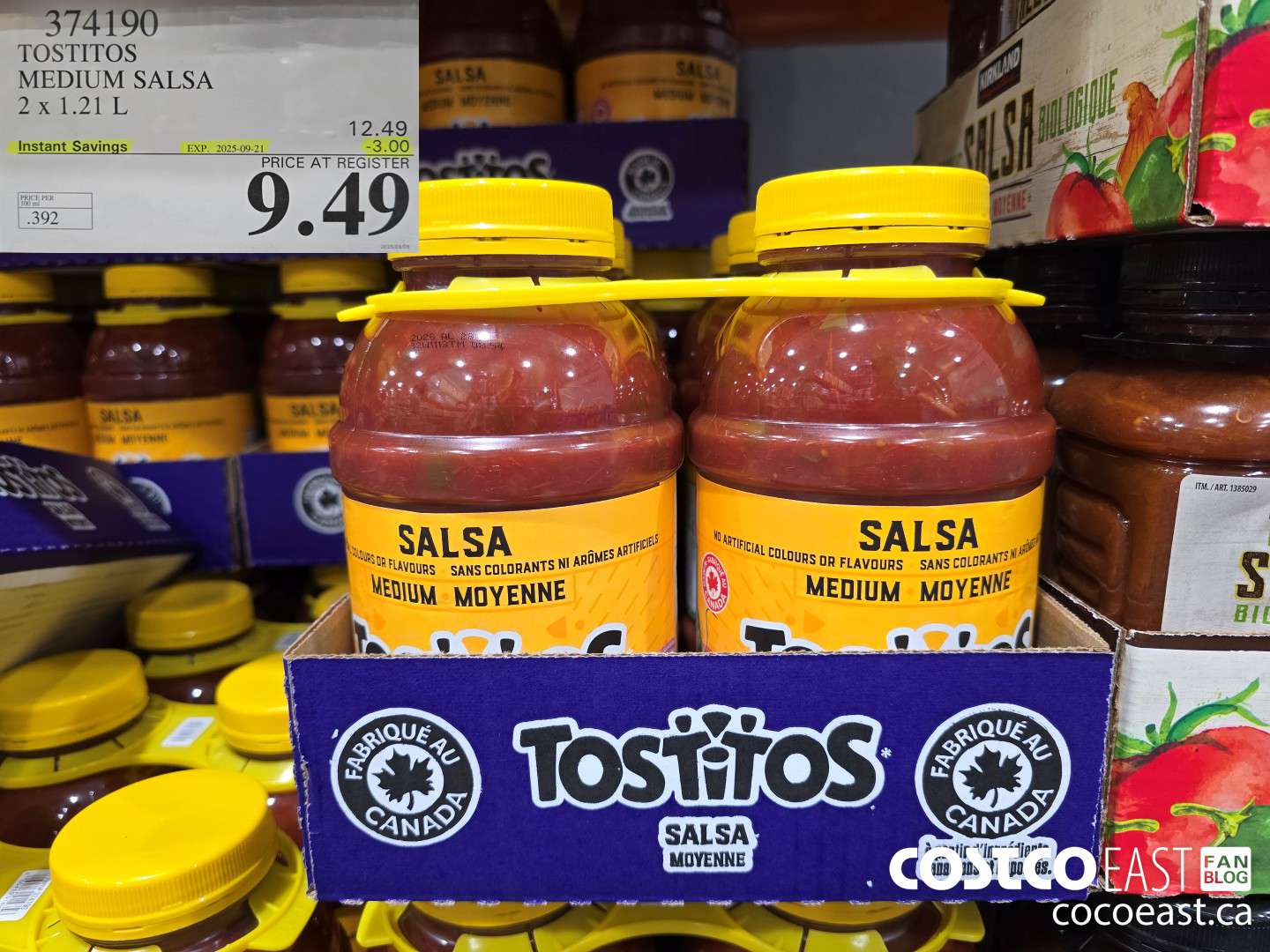 374190 TOSTITOS MEDIUM SALSA 2 X 1.21 L ($3.00 INSTANT SAVINGS EXPIRES ON 2025-09-21) $9.49