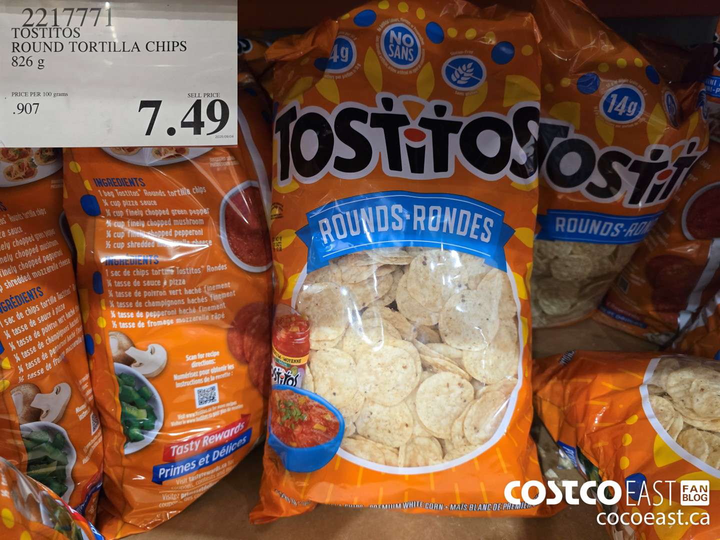 2217771 TOSTITOS ROUND TORTILLA CHIPS 826 g $7.49