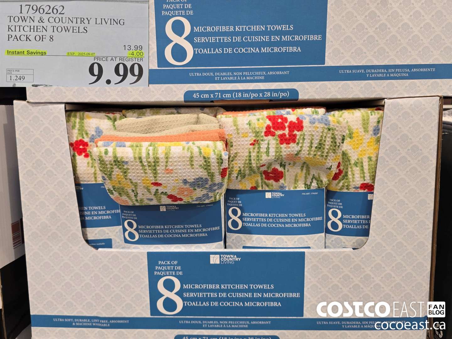 1796262 TOWN & COUNTRY LIVING KITCHEN TOWELS PACK OF 8 ($4.00 INSTANT SAVINGS EXPIRES ON 2025-09-07) $9.99