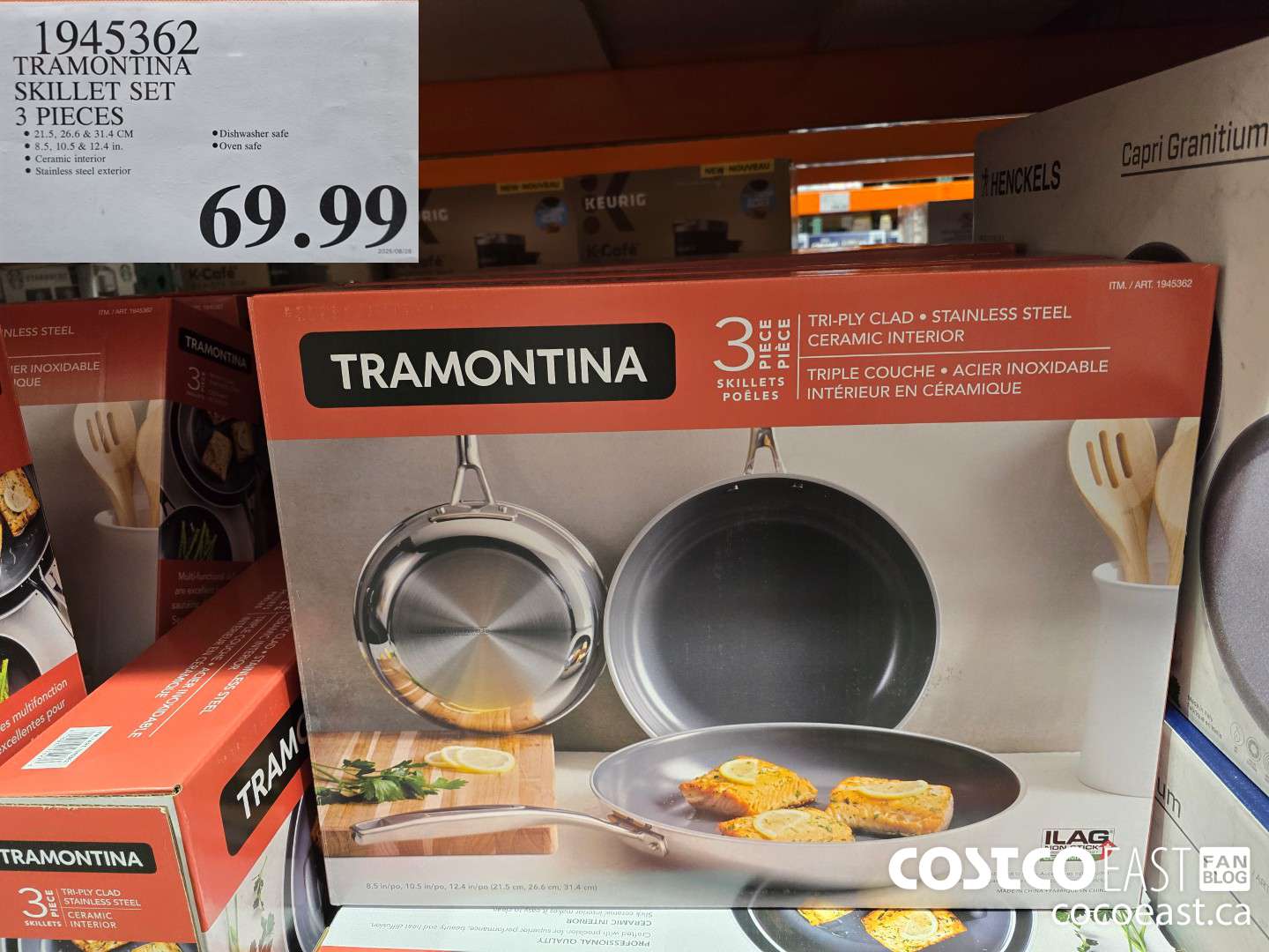 1945362 TRAMONTINA SKILLET SET 3 PIECES $69.99