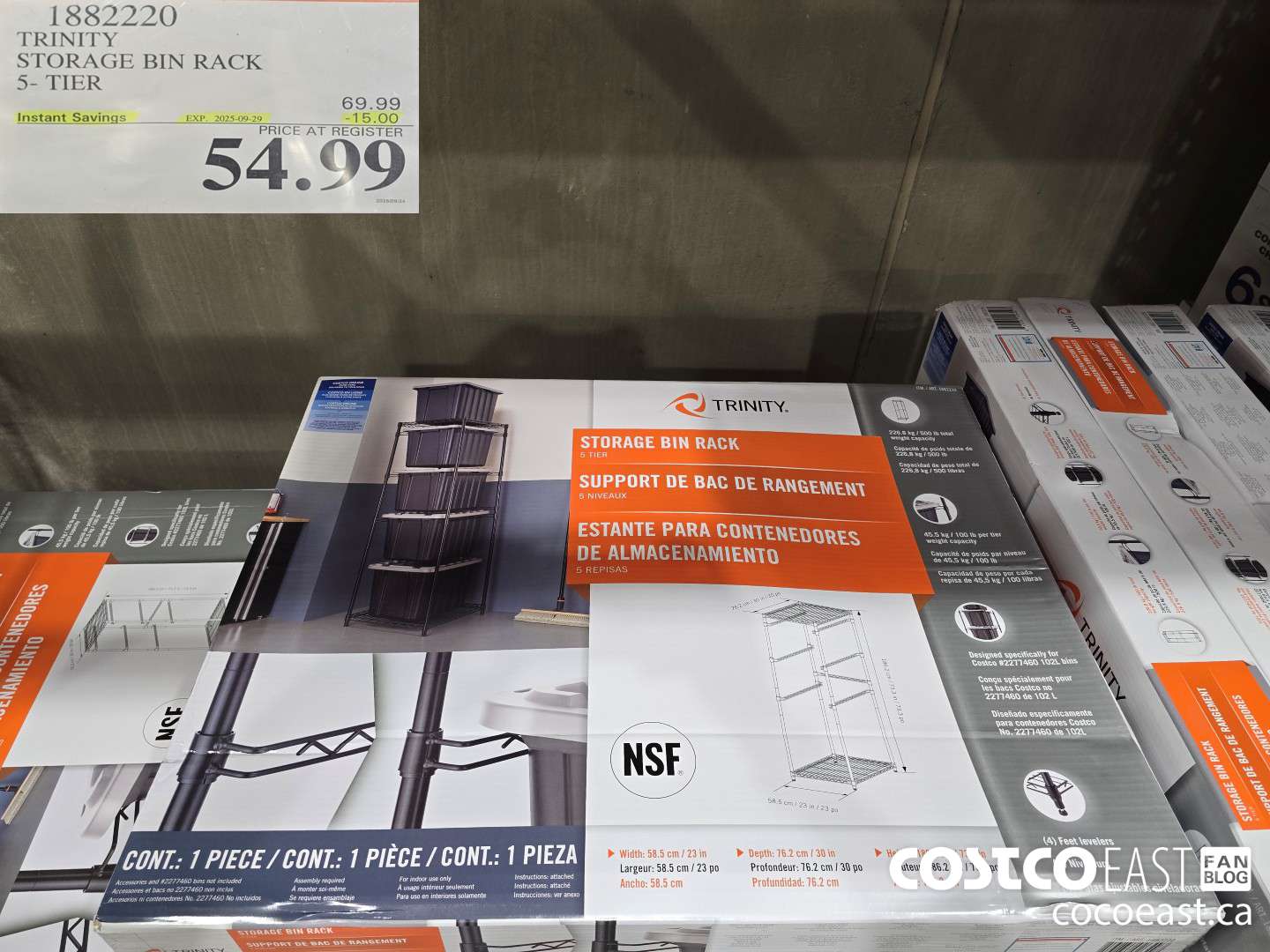 1882220 TRINITY STORAGE BIN RACK 5-TIER ($15.00 INSTANT SAVINGS EXPIRES ON 2025-09-29) $54.99