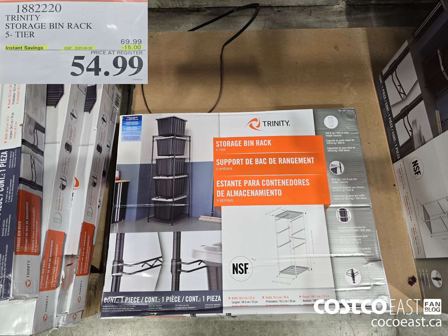 1882220 TRINITY STORAGE BIN RACK 5-TIER ($15.00 INSTANT SAVINGS EXPIRES ON 2025-09-29) $54.99