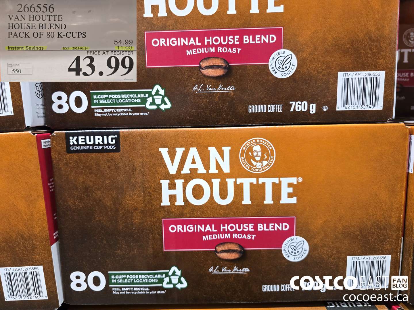 266556 VAN HOUTTE HOUSE BLEND PACK OF 80 K-CUPS ($11.00 INSTANT SAVINGS EXPIRES ON 2025-09-14) $43.99