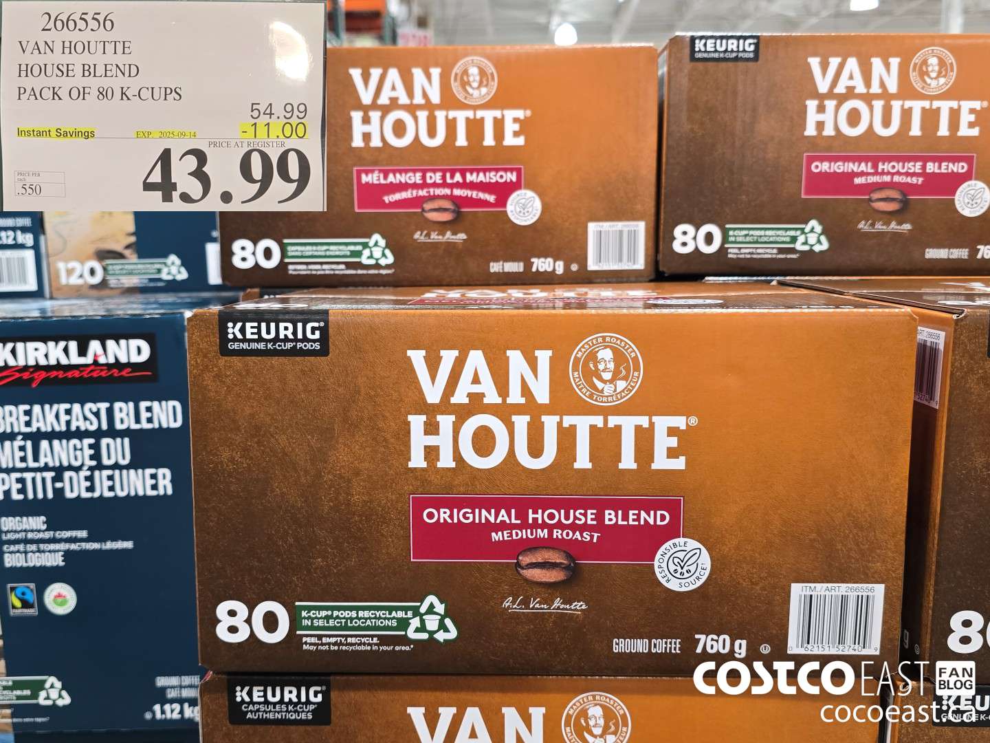 266556 VAN HOUTTE HOUSE BLEND PACK OF 80 K-CUPS ($11.00 INSTANT SAVINGS EXPIRES ON 2025-09-14) $43.99