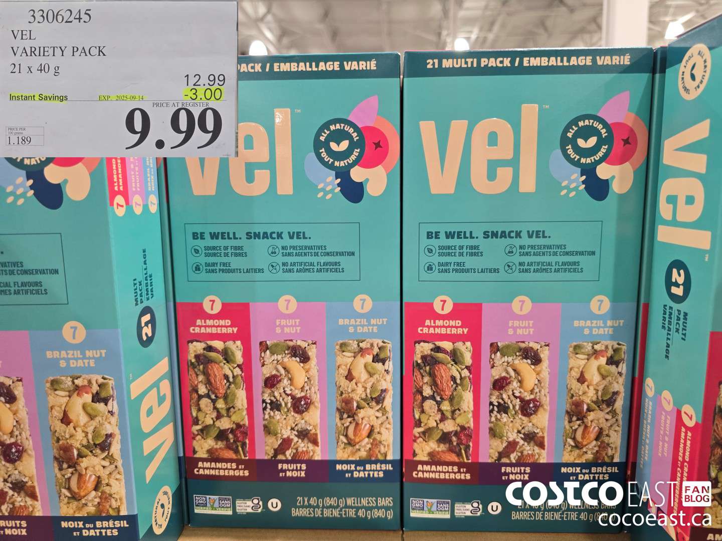 3306245 VEL VARIETY PACK 21 X 40 G ($3.00 INSTANT SAVINGS EXPIRES ON 2025-09-14) $9.99