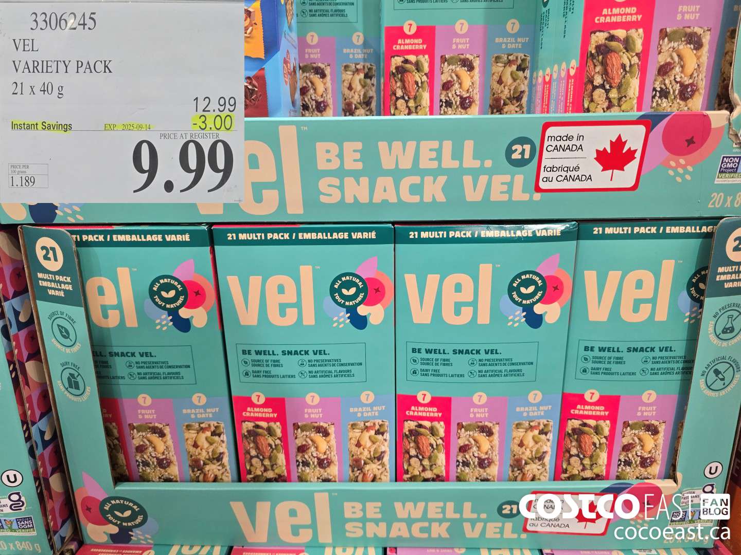 3306245 VEL VARIETY PACK 21 X 40 G ($3.00 INSTANT SAVINGS EXPIRES ON 2025-09-14) $9.99