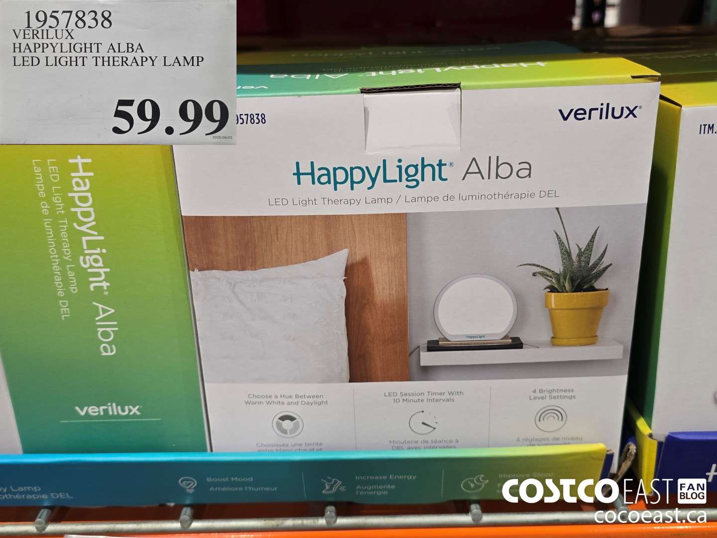 1957838 VERILUX HAPPYLIGHT ALBA LED LIGHT THERAPY LAMP $59.99