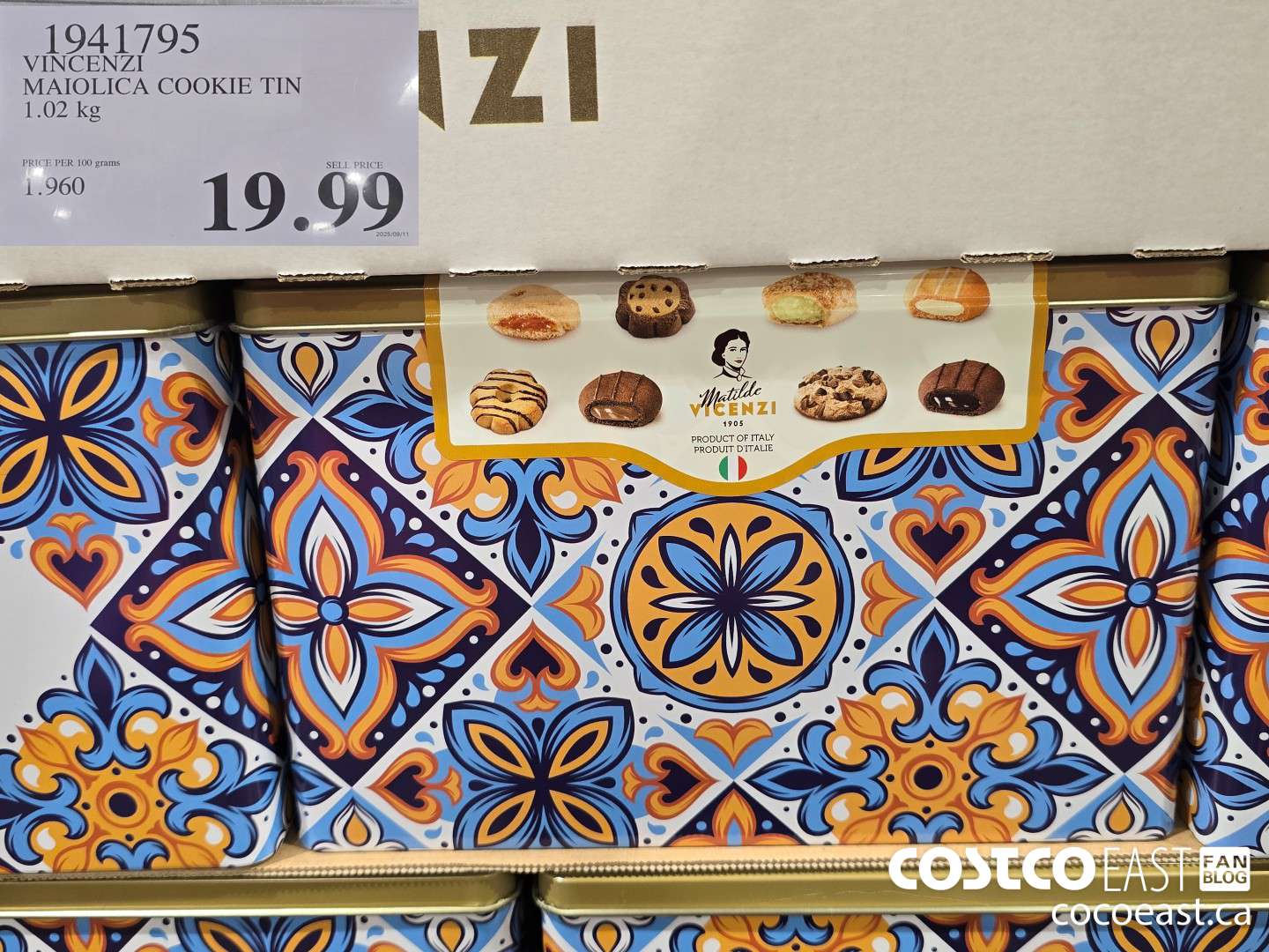 1941795 VINCENZI MAIOLICA COOKIE TIN 1.02 kg $19.99