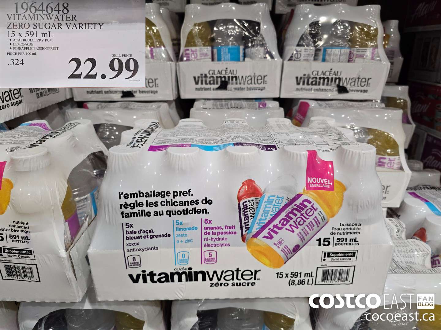 1964648 VITAMINWATER ZERO SUGAR VARIETY 15 x 591 mL $22.99