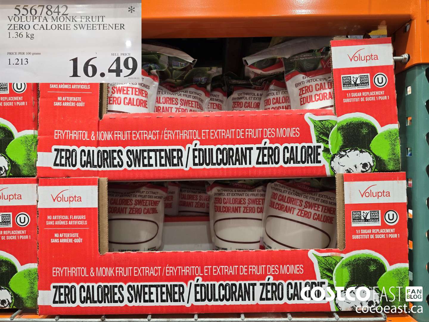 5567842 VOLUPTA MONK FRUIT ZERO CALORIE SWEETENER1.36 kg $16.49