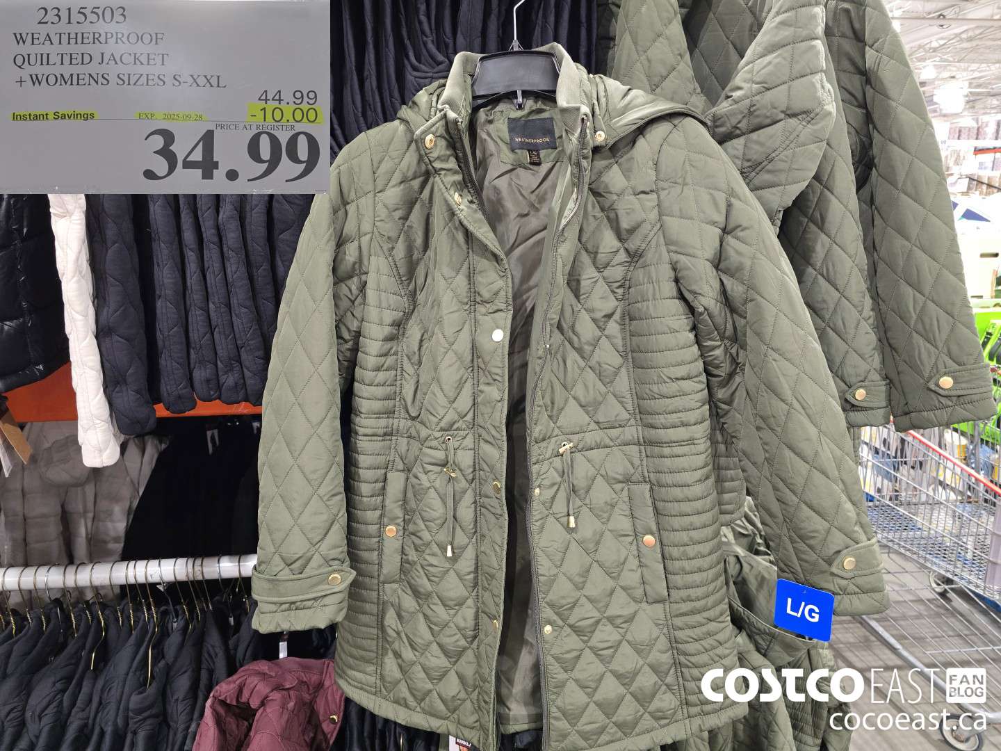 2315503 WEATHERPROOF QUILTED JACKET +WOMENS SIZES S-XXL ($10.00 INSTANT SAVINGS EXPIRES ON 2025-09-28) $34.99