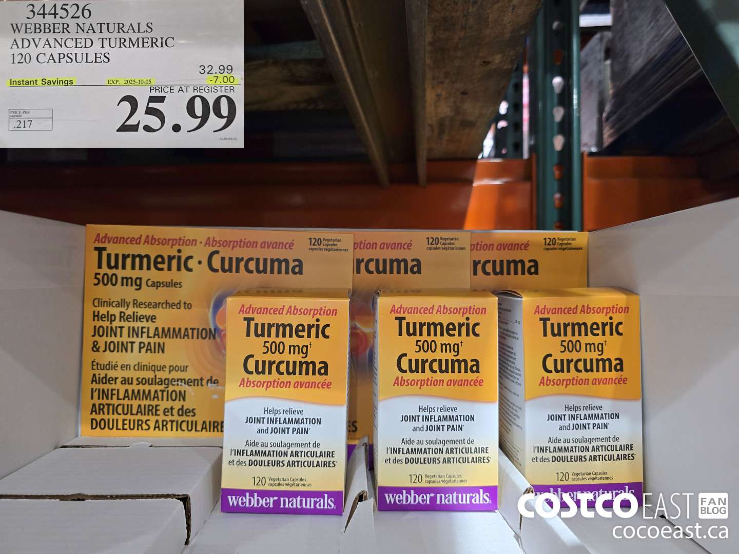 344526 WEBBER NATURALS ADVANCED TURMERIC 120 CAPSULES ($7.00 INSTANT SAVINGS EXPIRES ON 2025-10-05) $25.99