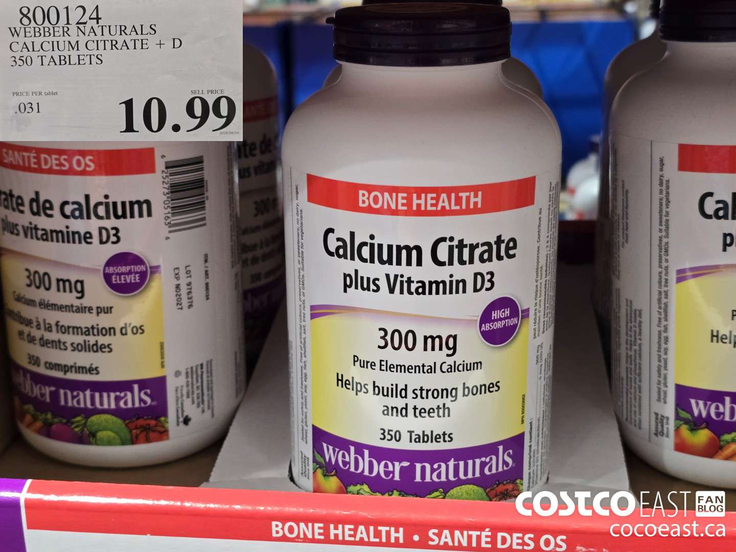800124 WEBBER NATURALS CALCIUM CITRATE + D 350 TABLETS $10.99