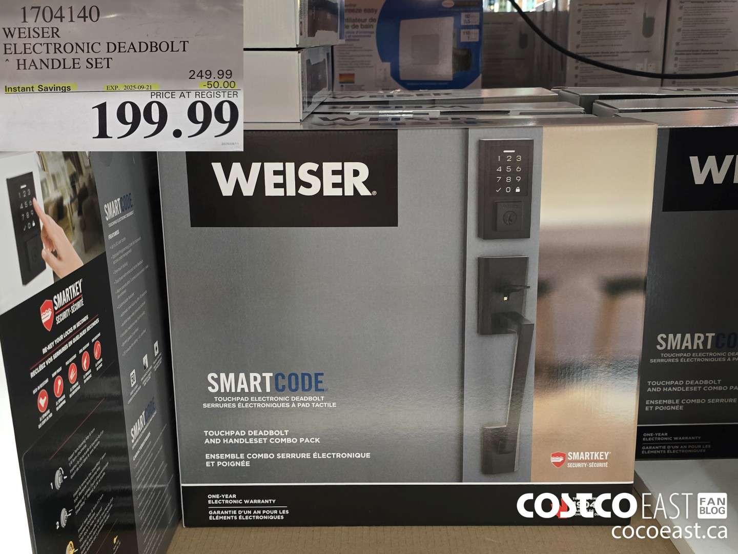 1704140 WEISER ELECTRONIC DEADBOLT HANDLE SET ($50.00 INSTANT SAVINGS EXPIRES ON 2025-09-21) $199.99