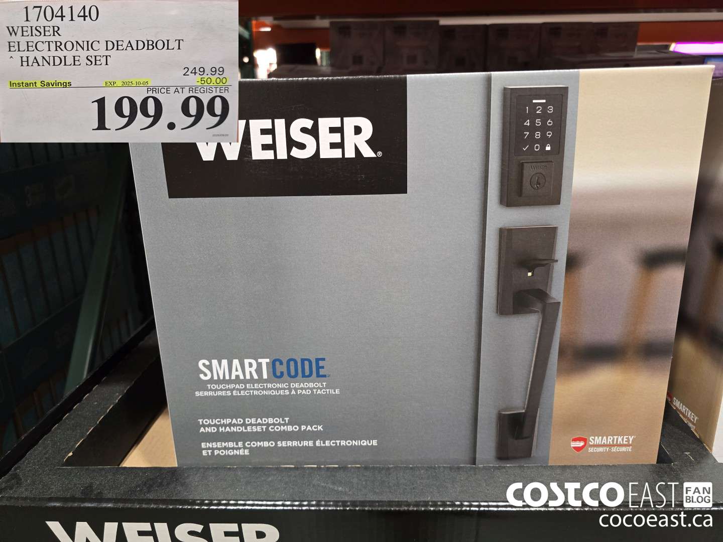 1704140 WEISER ELECTRONIC DEADBOLT HANDLE SET ($50.00 INSTANT SAVINGS EXPIRES ON 2025-10-05) $199.99