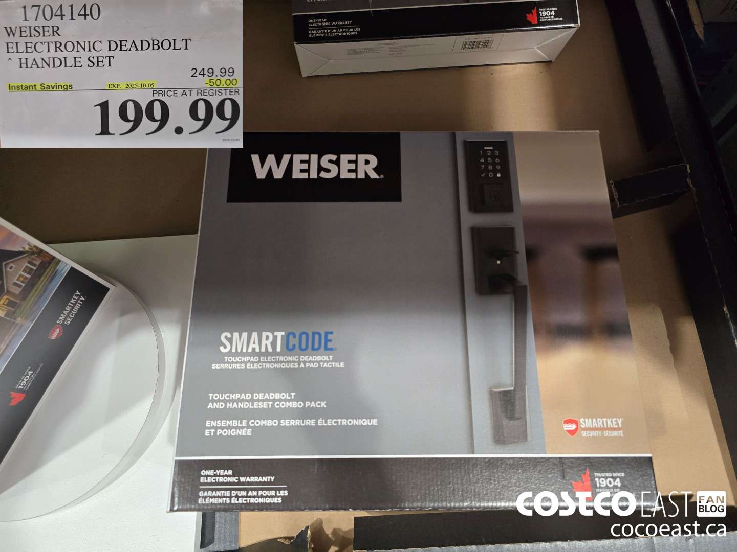 1704140 WEISER ELECTRONIC DEADBOLT HANDLE SET ($50.00 INSTANT SAVINGS EXPIRES ON 2025-10-05) $199.99