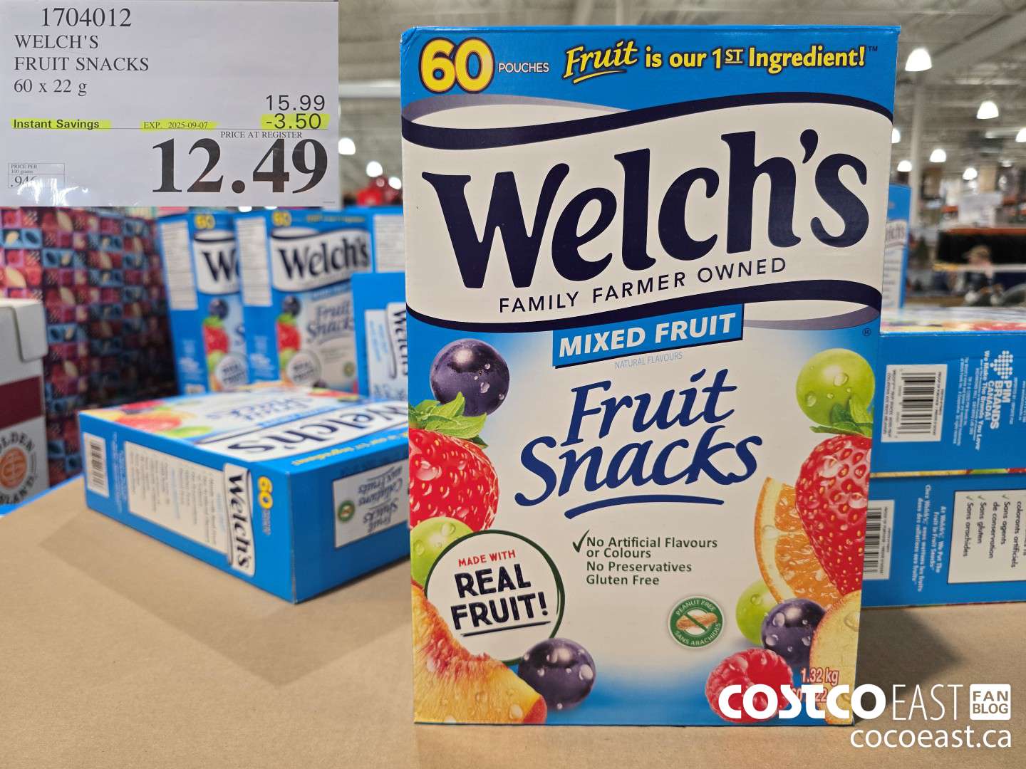 1704012 WELCH'S FRUIT SNACKS 60 X 22 G ($3.50 INSTANT SAVINGS EXPIRES ON 2025-09-07) $12.49