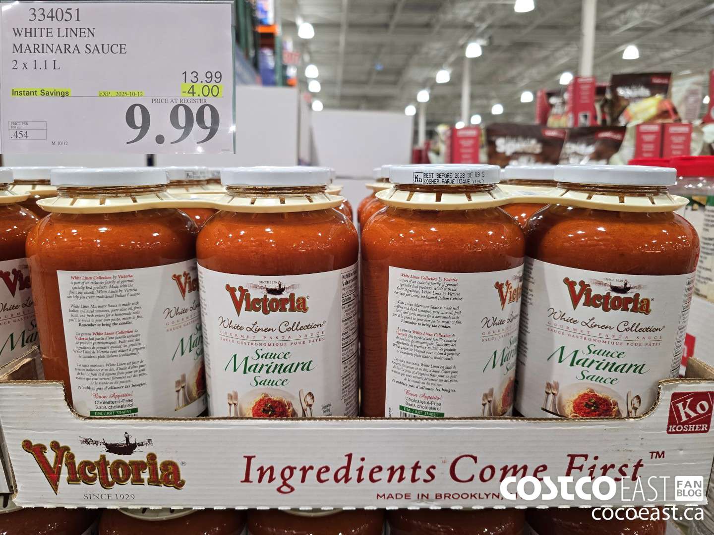 334051 WHITE LINEN MARINARA SAUCE 2 X 1.1L ($4.00 INSTANT SAVINGS EXPIRES ON 2025-10-12) $9.99