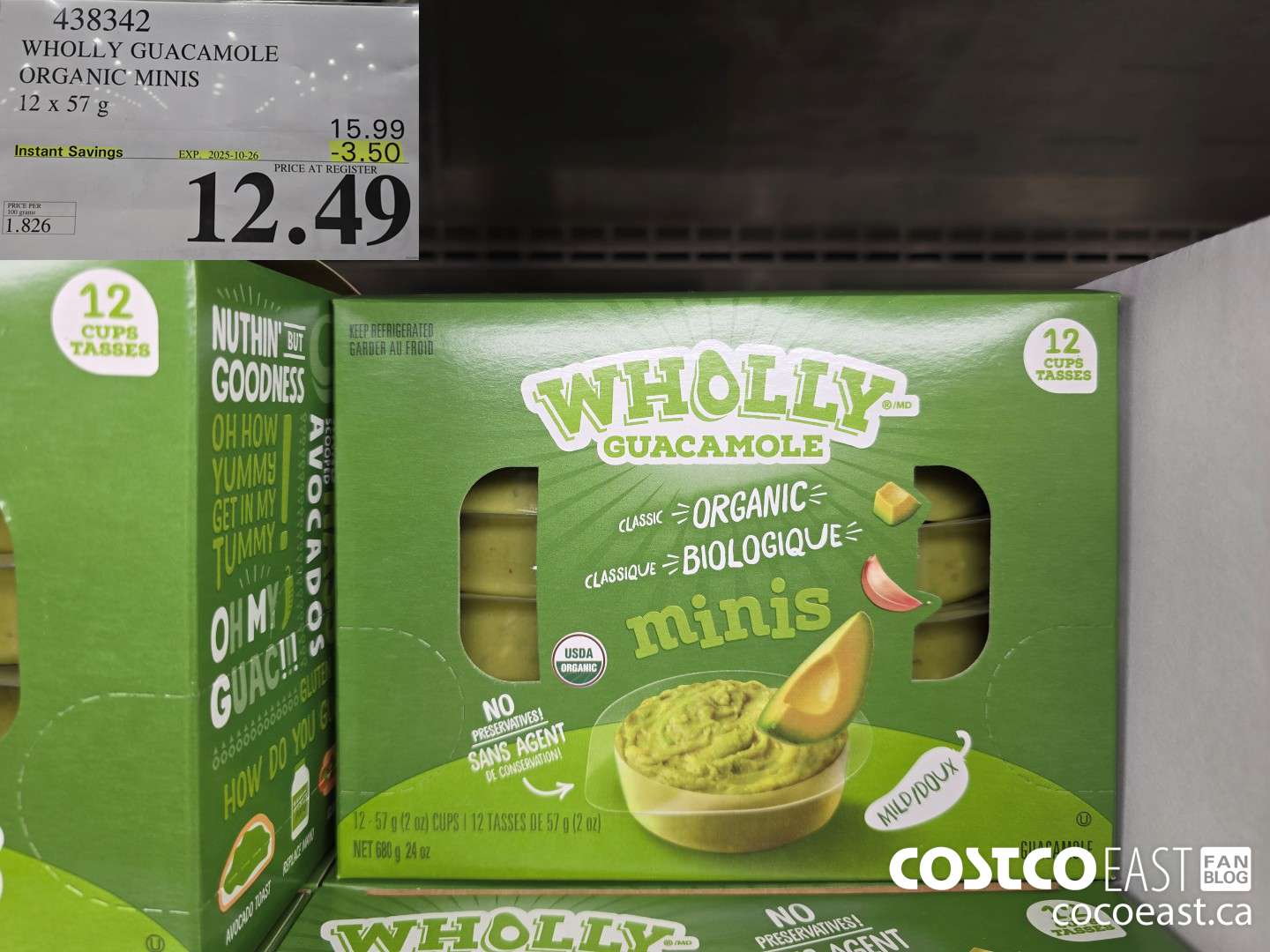 438342 WHOLLY GUACAMOLE ORGANIC MINIS 12 X 57 G ($3.50 INSTANT SAVINGS EXPIRES ON 2025-10-26) $12.49