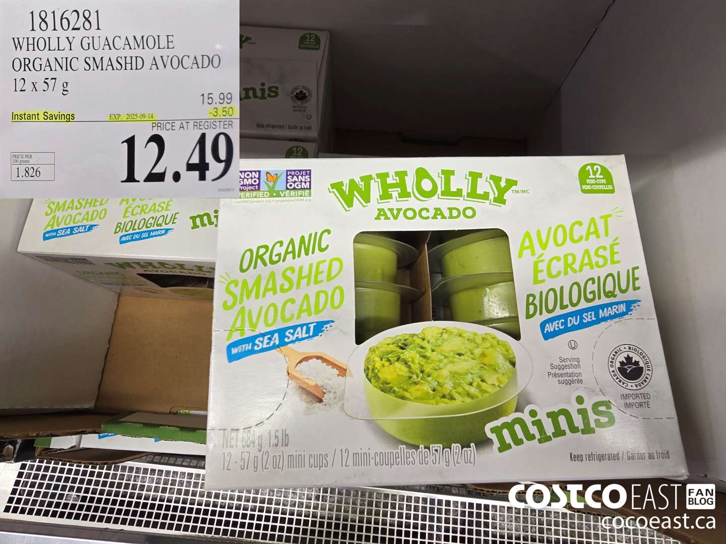 1816281 WHOLLY GUACAMOLE ORGANIC SMASHD AVOCADO 12 X 57 G ($3.50 INSTANT SAVINGS EXPIRES ON 2025-09-14) $12.49
